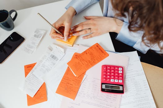 nurse organizing financial documents