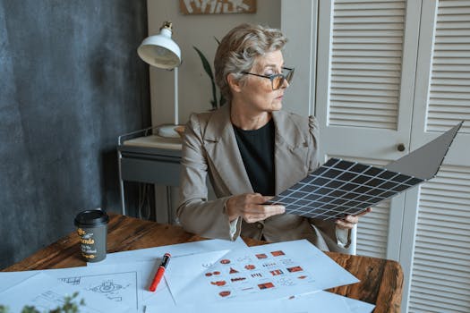 Image of a nurse looking at her financial documents