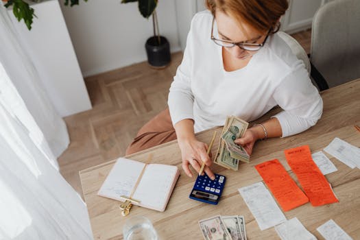 nurse organizing receipts