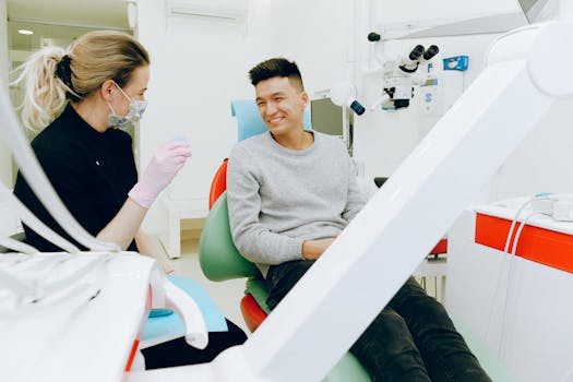 happy doctor helping a patient