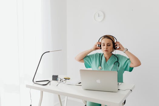 telehealth professional working remotely