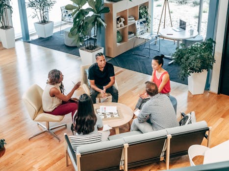 a group of healthcare professionals discussing ideas