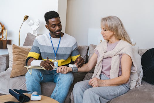 A healthcare worker checking their investment app