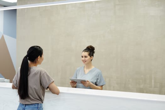 happy nurse with patient